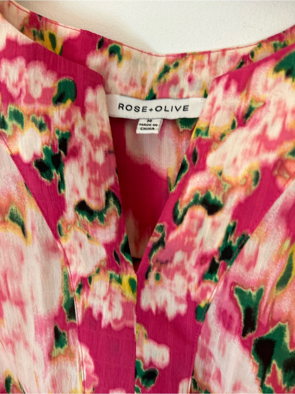 Rose & Olive Hot Pink Floral Tie-Front Blouse - Picture 2 of 5